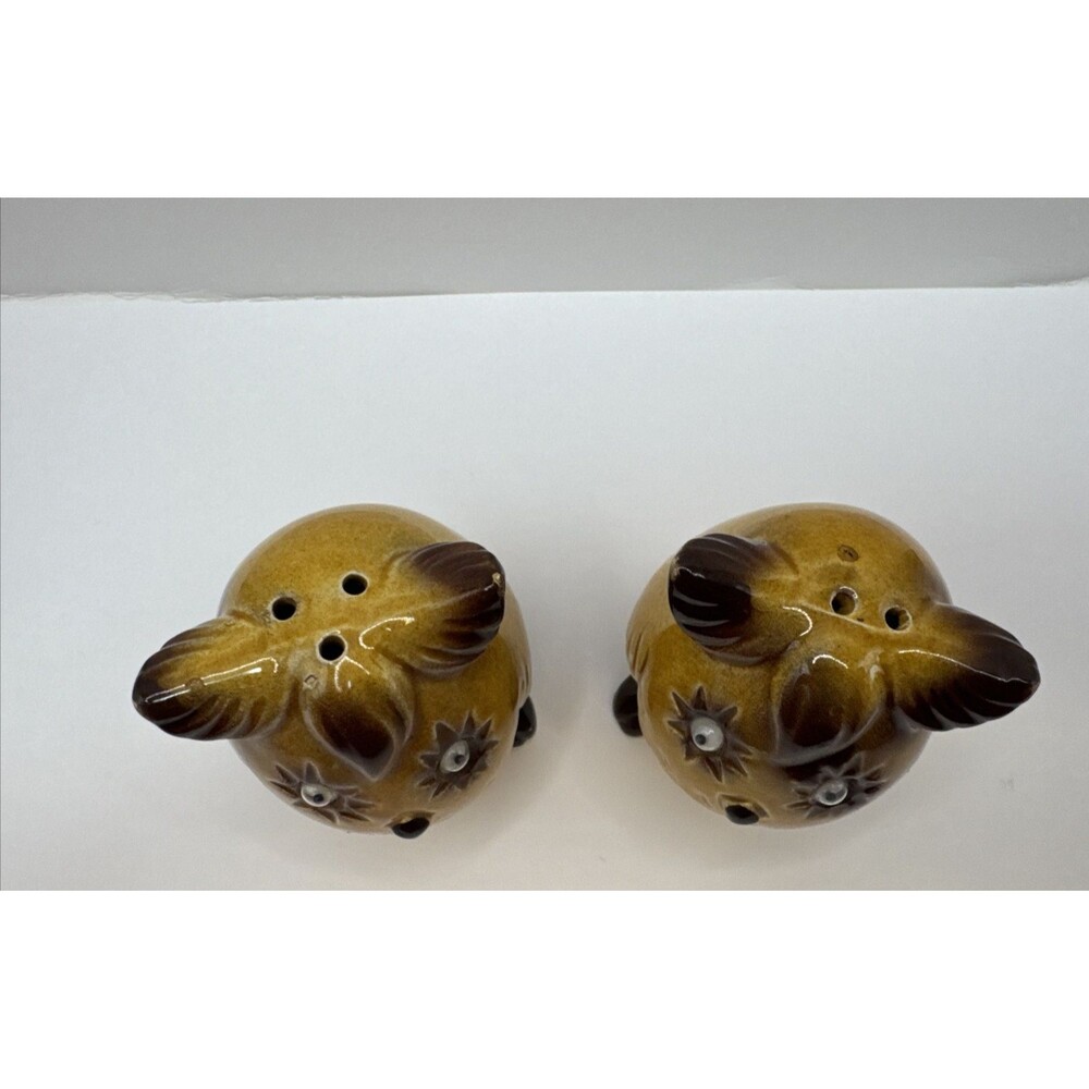 OWLS Salt & Pepper Shaker S&P VINTAGE Porcelain Ceramic Kitch Cottage Retro - Picture 2 of 6